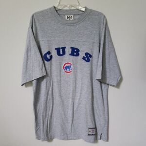 Lee Sport Tee Shirt Mens L MLB Chicago Cubs Applique Letters Embroidery Logo Vtg